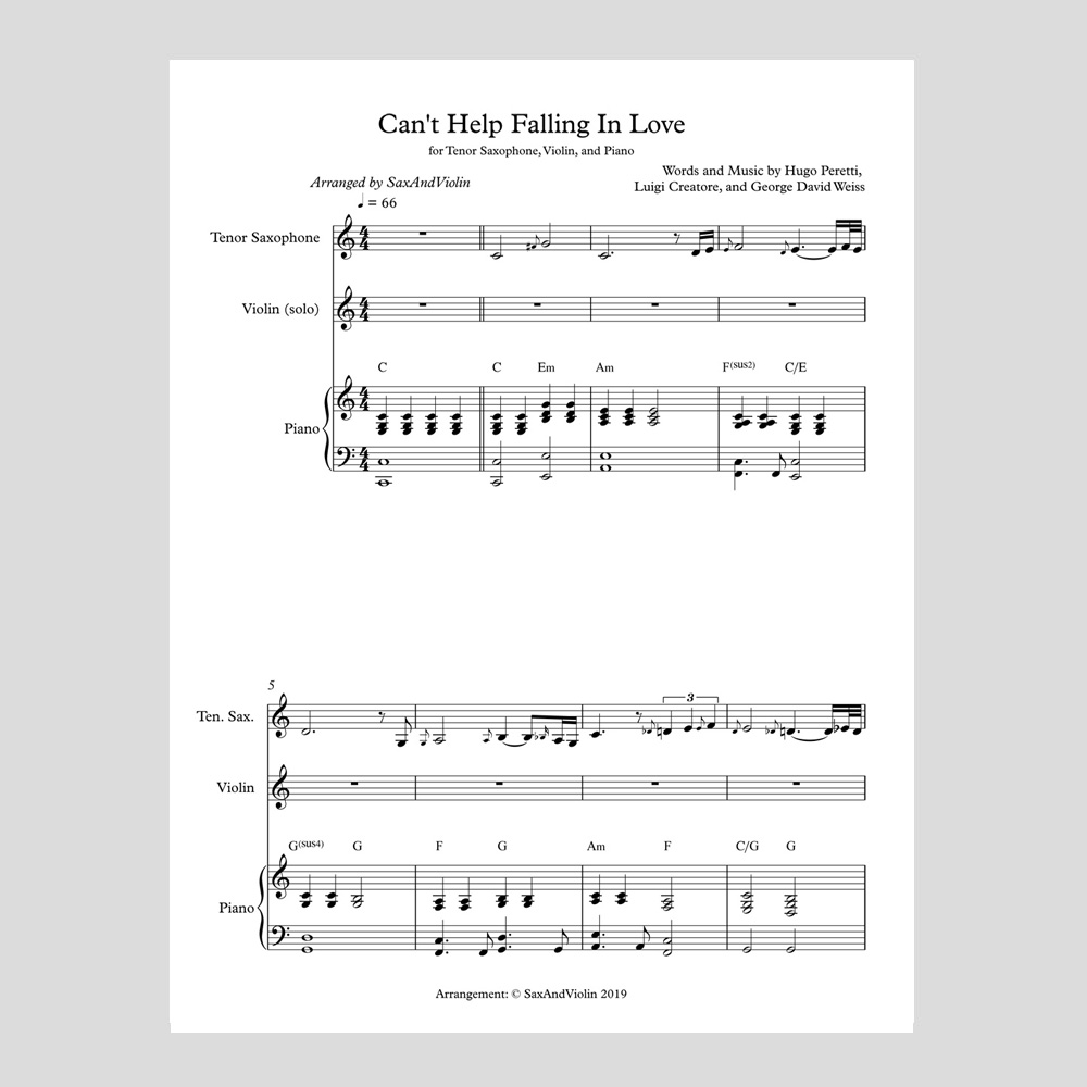 Sintético 95 Foto Cant Help Falling In Love Partitura Cena Hermosa
